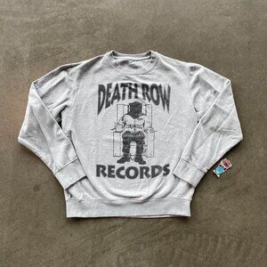 Modern Death Row Records Rap Grey Graphic Crew Neck Sweater Adult Medium
